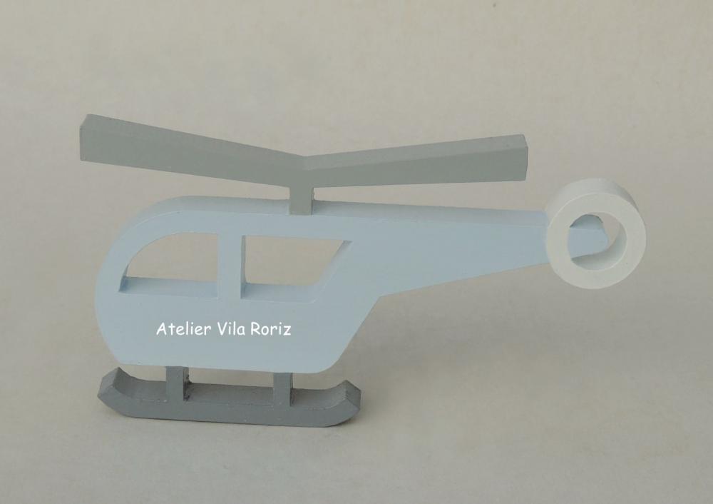 Adorno Madeira Helicóptero