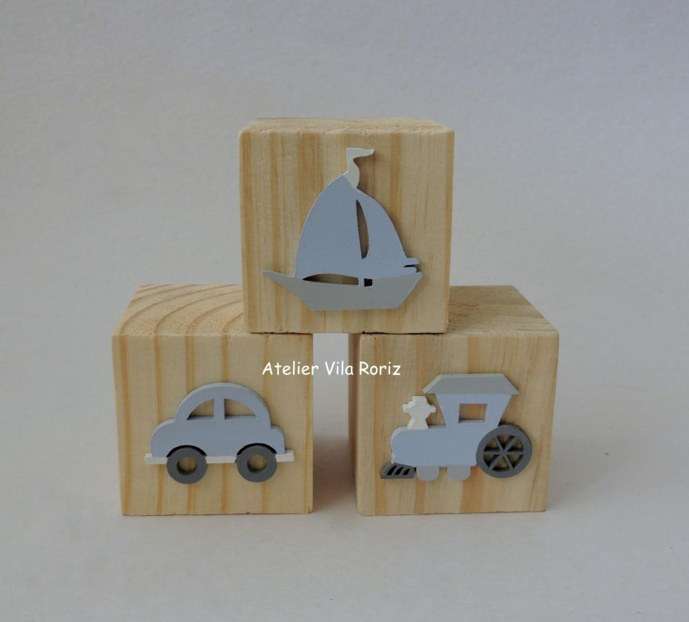 Adorno Trio Cubos Pinus Transportes