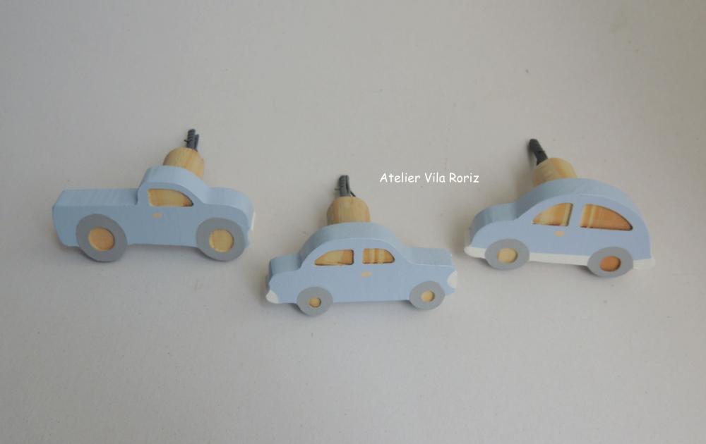 kit 3 Ganchos Cabideiros Transportes Azul