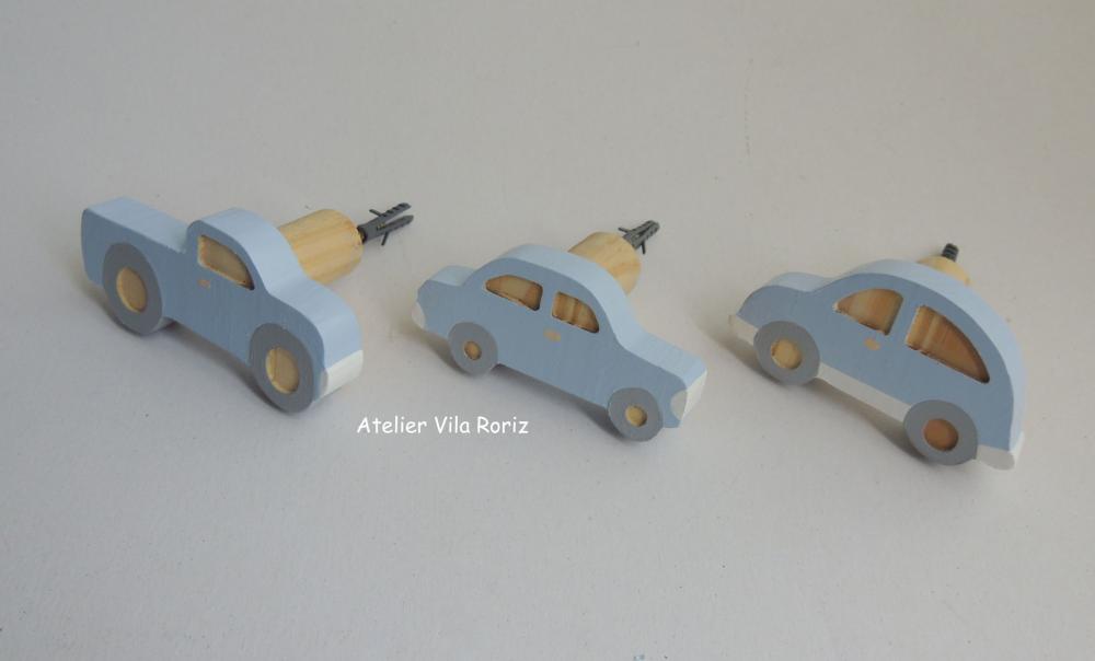 kit 3 Ganchos Cabideiros Transportes Azul