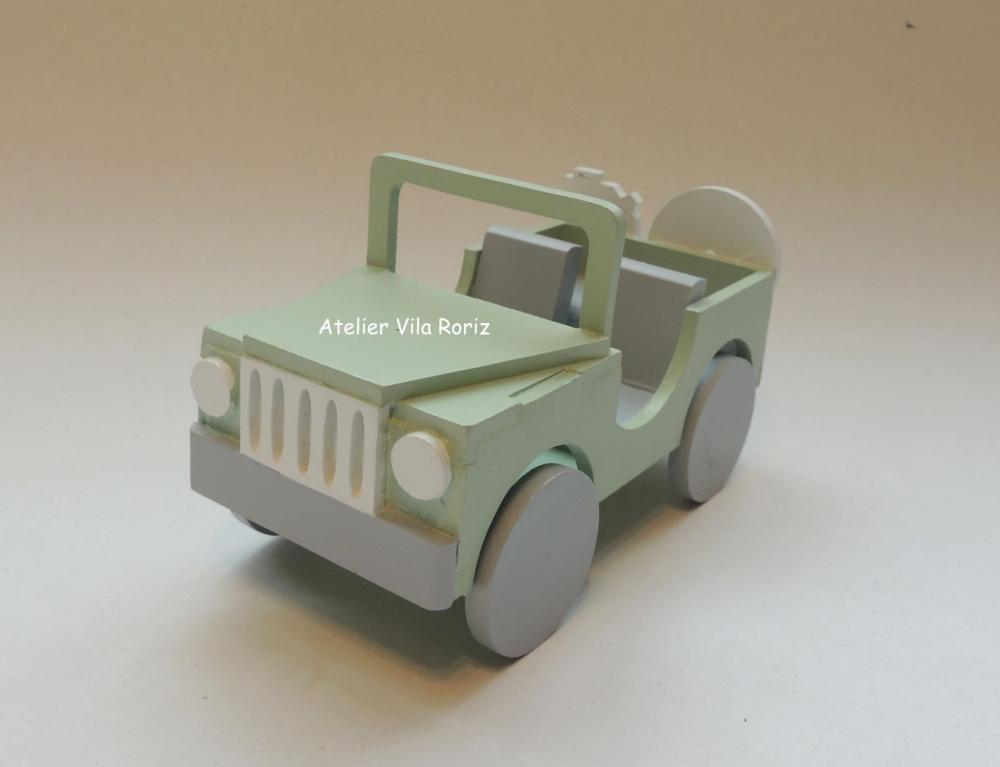 Adorno Jeep 3d Verde e Cinza
