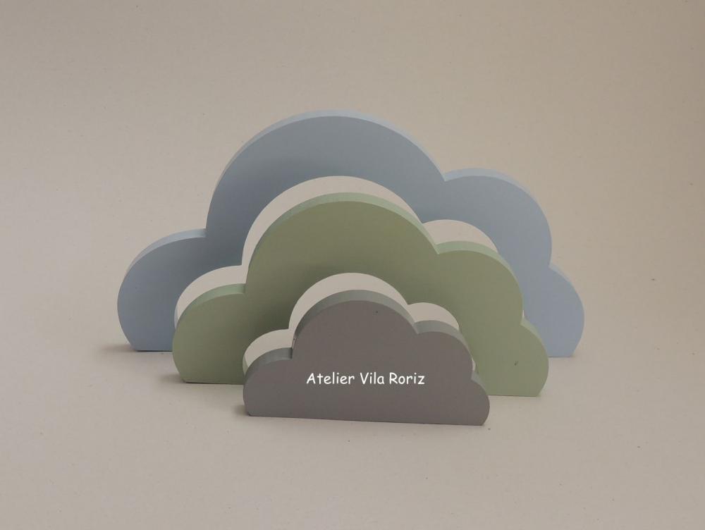 Kit Adornos: Balão, Nuvem Arcos e Avião 3d Verde