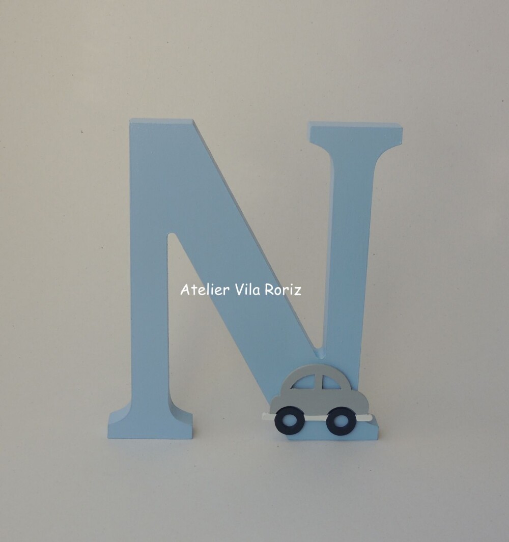 Adorno Letra Madeira Verde 20cm (Apliques Diversos)