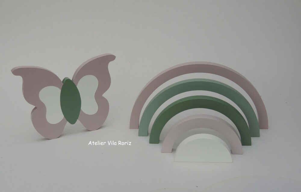 Kit Adornos: Arco-íris e Borboleta