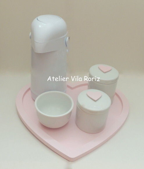 Kit Higiene Bandeja Coração 5 Peças