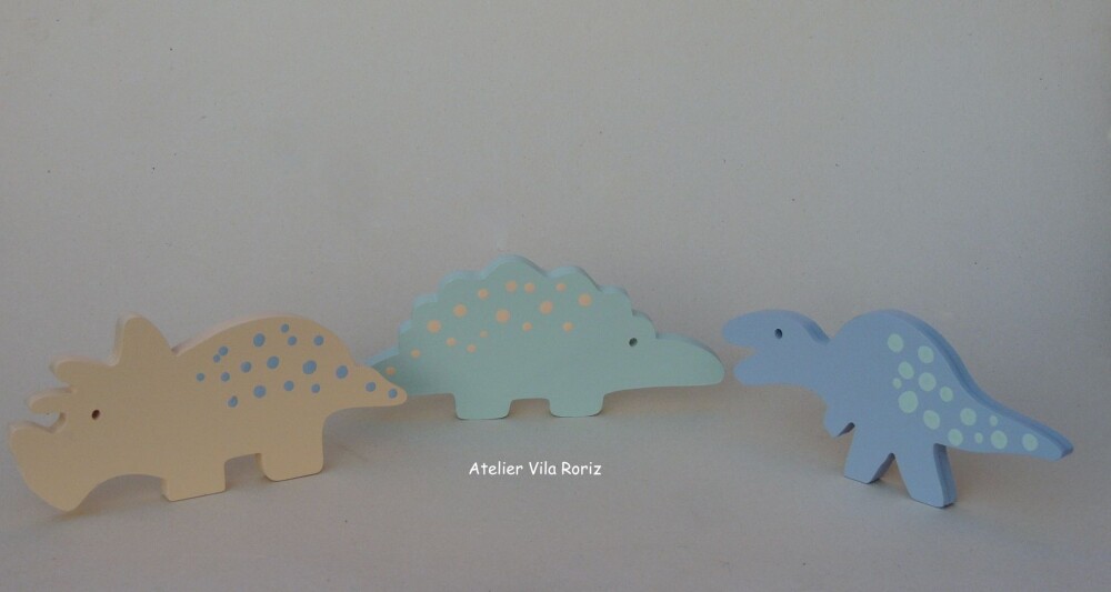 Adorno Madeira Trio Dinossauros M
