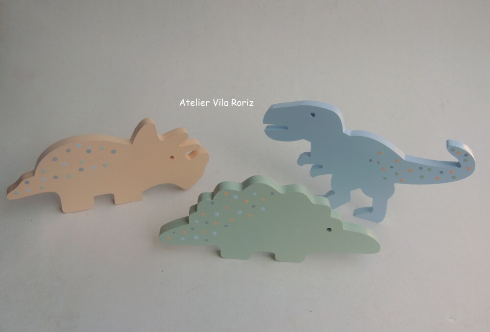 Adorno Madeira Trio Dinossauros M
