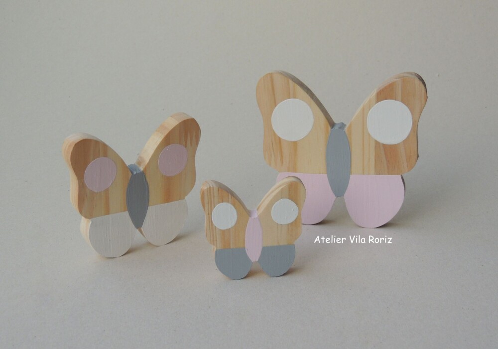 Adorno Trio Borboletas  Pinus