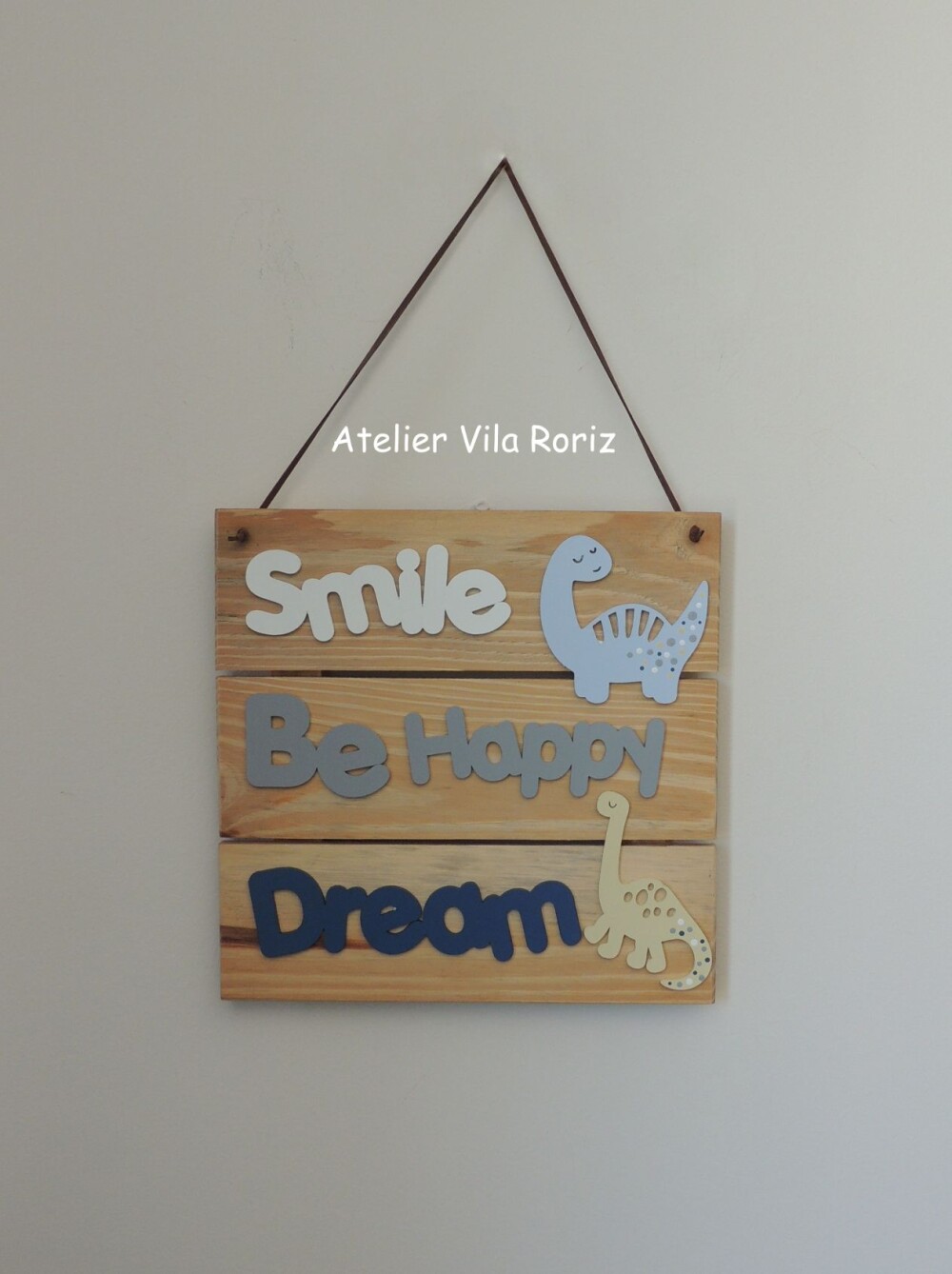 Quadro Placa Pinus Smile Dinossauros