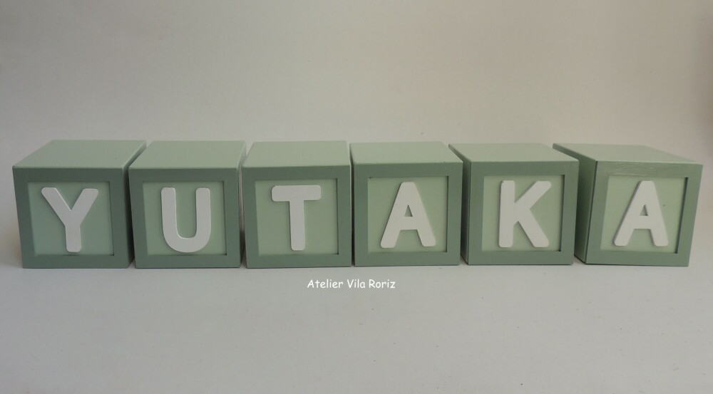 Adorno Cubos com Moldura 10 x 10 cm Letras (Valor Unitário)