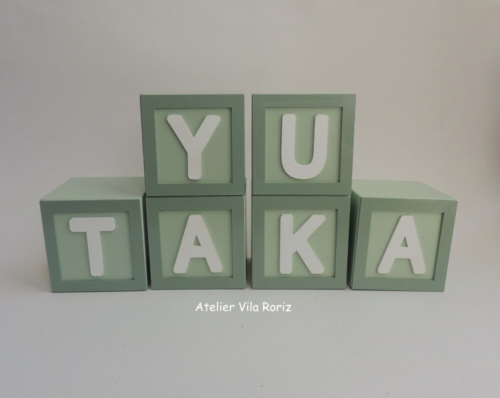 Adorno Cubos com Moldura 10 x 10 cm Letras (Valor Unitário)