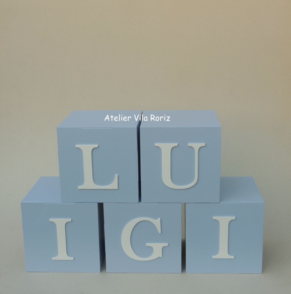 Adorno Cubos 10x10 cm Letras (Valor Unitário)