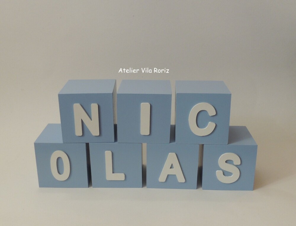 Adorno Cubos 10x10 cm Letras (Valor Unitário)