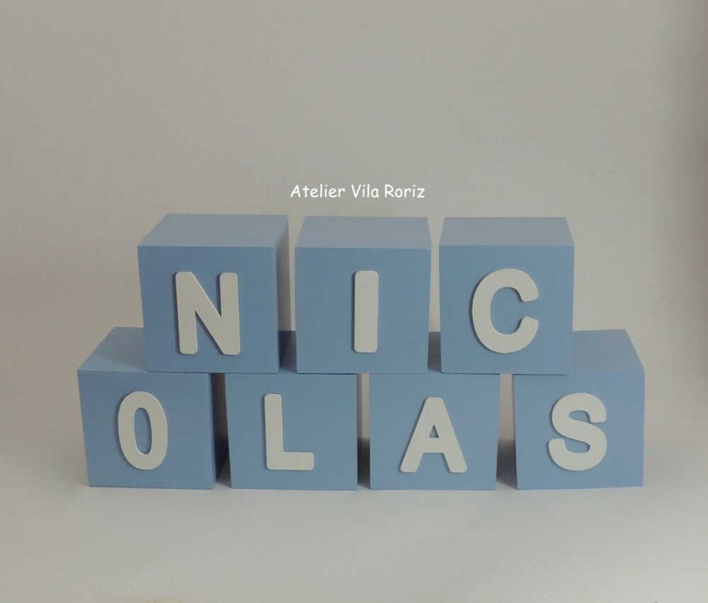 Adorno Cubos 10x10 cm Letras (Valor Unitário)