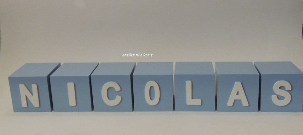 Adorno Cubos 10x10 cm Letras (Valor Unitário)