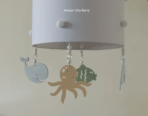 Lustre Redondo Fundo do Mar