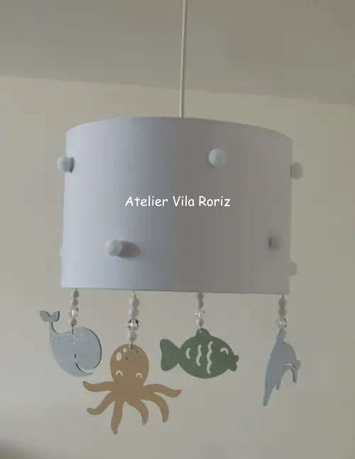Lustre Redondo Fundo do Mar