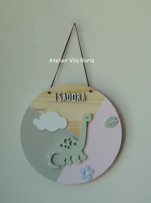 Porta Maternidade Placa Dinossouro A