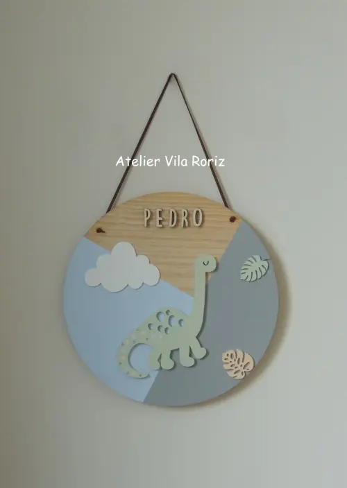Porta Maternidade Placa Dinossouro A