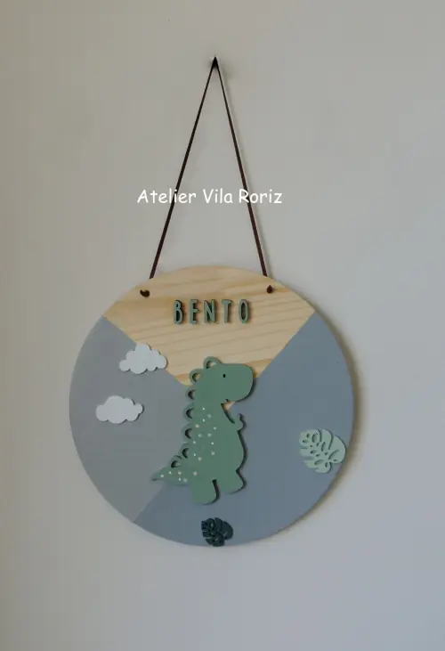 Porta Maternidade Placa Dinossouro B