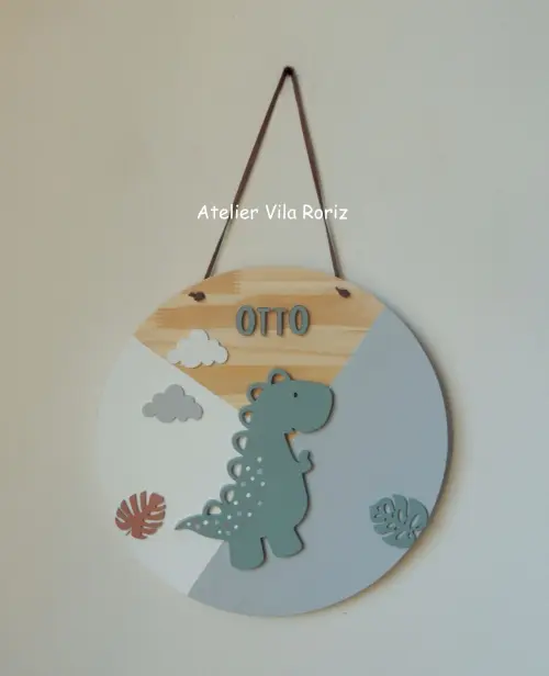 Porta Maternidade Placa Dinossouro B