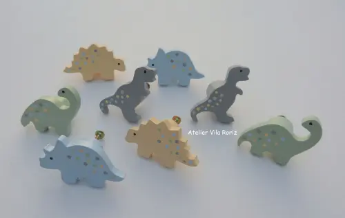 Kit 8 Puxadores de Gaveta Dinossauros