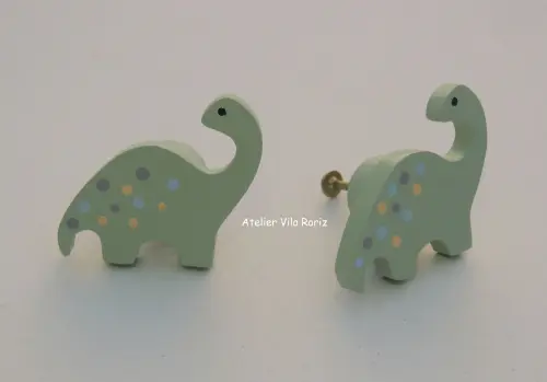 Kit 8 Puxadores de Gaveta Dinossauros