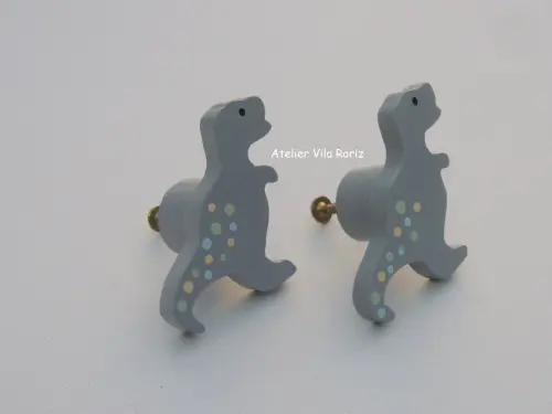 Kit 8 Puxadores de Gaveta Dinossauros