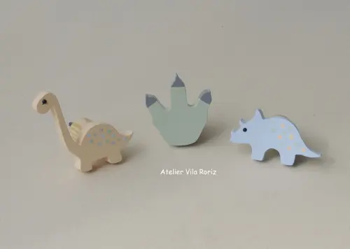 kit 3 Ganchos Cabideiros Dinossauros