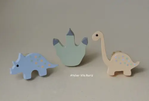 kit 3 Ganchos Cabideiros Dinossauros