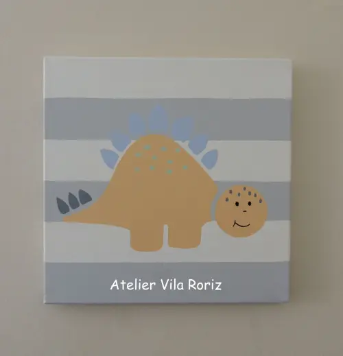 Quadro Tela 30 x 30 cm Dinossauro Modelo B