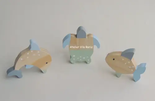 Adorno Trio Animais Marinhos Pinus PP