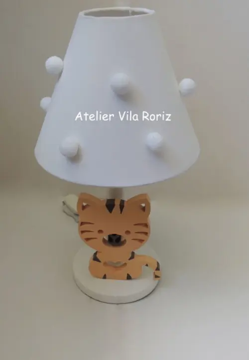 Abajur Madeira Tigre