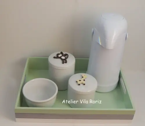 Kit Higiene Bandeja G 3 Cores Safári 4 Peças A