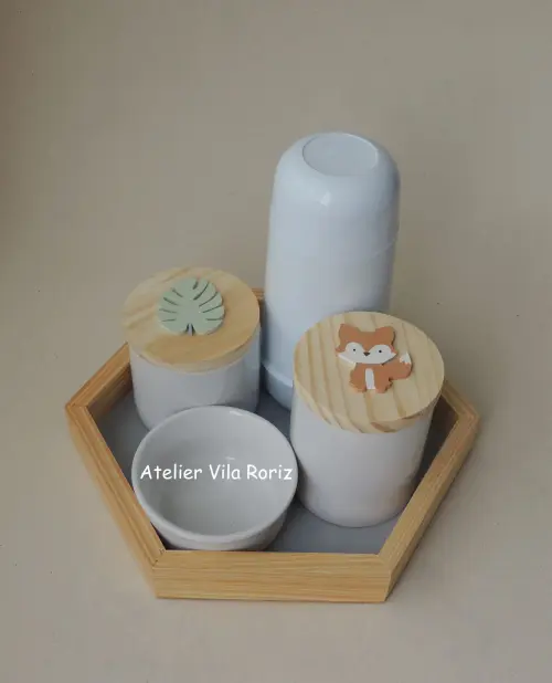 Kit Higiene Bandeja Sextavada P Safári 4 Peças A