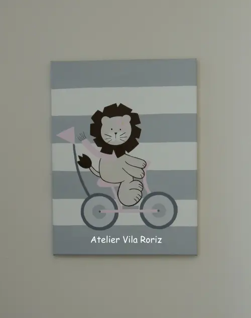Kit 03 Telas 30x40cm Pintadas à Mão Safári Bike