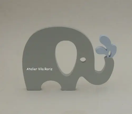 Adorno Madeira Elefante Gotas