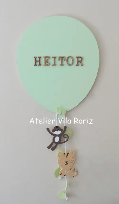 Porta Maternidade Balão Verde Safári
