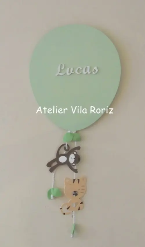 Porta Maternidade Balão Verde Safári