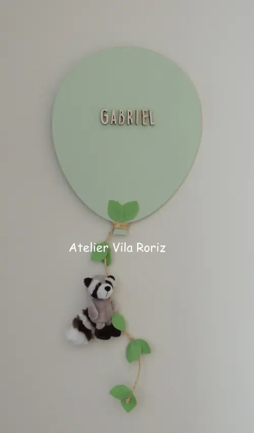 Porta Maternidade Balão Verde Safári Pelúcia