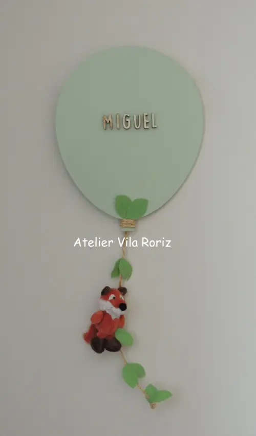 Porta Maternidade Balão Verde Safári Pelúcia