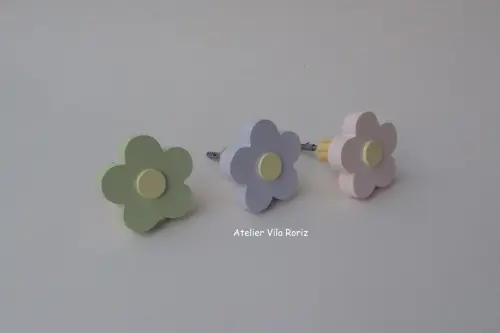 Trio Ganchos Cabideiros Flores