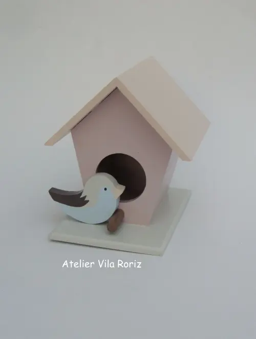 Kit Adorno 01 Casinha de Passarinho e 02 Tulipas