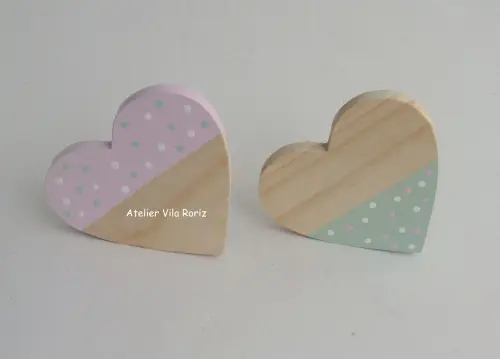 Adorno Dupla de Corações Pinus