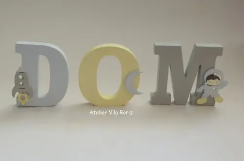 Nome em Madeira Espaço 3 Letras