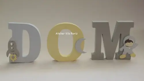 Nome em Madeira Espaço 3 Letras