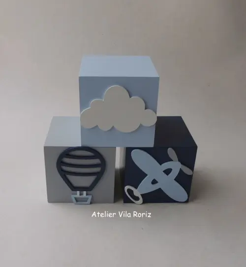 Adorno Trio Cubos 10x10 cm Transportes