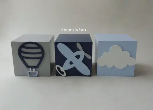 Adorno Trio Cubos 10x10 cm Transportes
