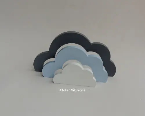 Kit Adornos: Letra Inicial 10 cm ,balão 3d e Nuvem Arcos A