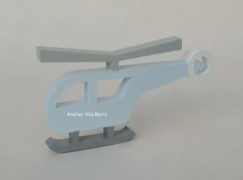 Adorno Madeira Helicóptero